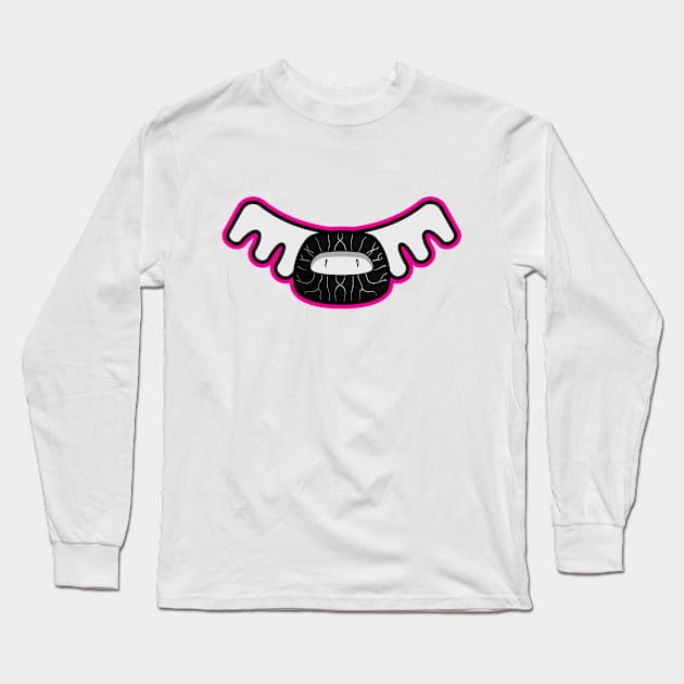 cute little black monster winged character vector Long Sleeve T-Shirt by fandi.creations